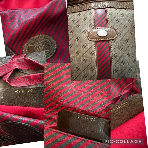 Gucci Authentic Original 70’s 6 Piece Boston Collection Tan and Red - Picture 15 of 17